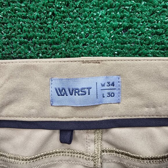 VRST Pants Men 34x30 Brown Tan Limitless Performance Chino‎ Casual Preppy - Picture 6 of 8